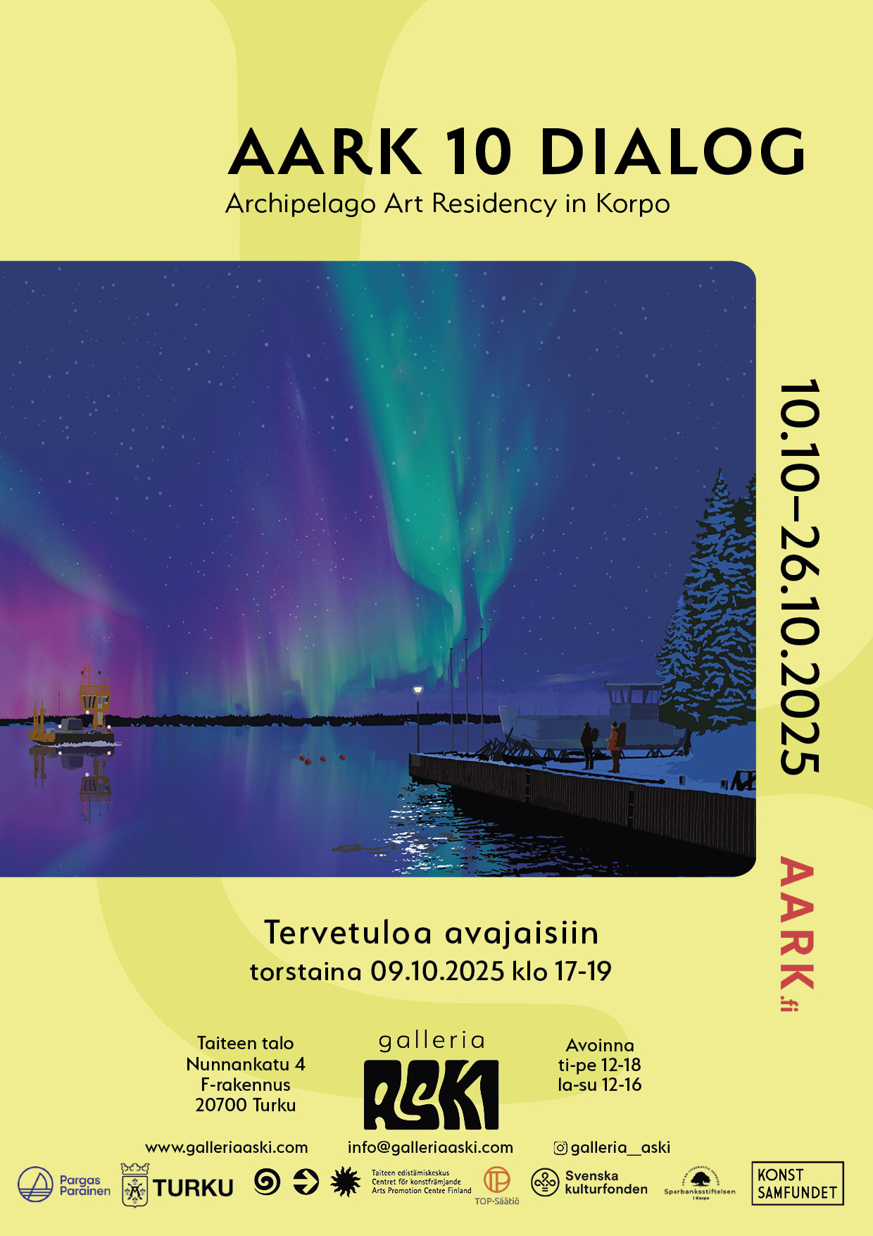 A translucent moose stands by a lake with a forest in the background under a blue sky with clouds. Work by Katya Yehorova