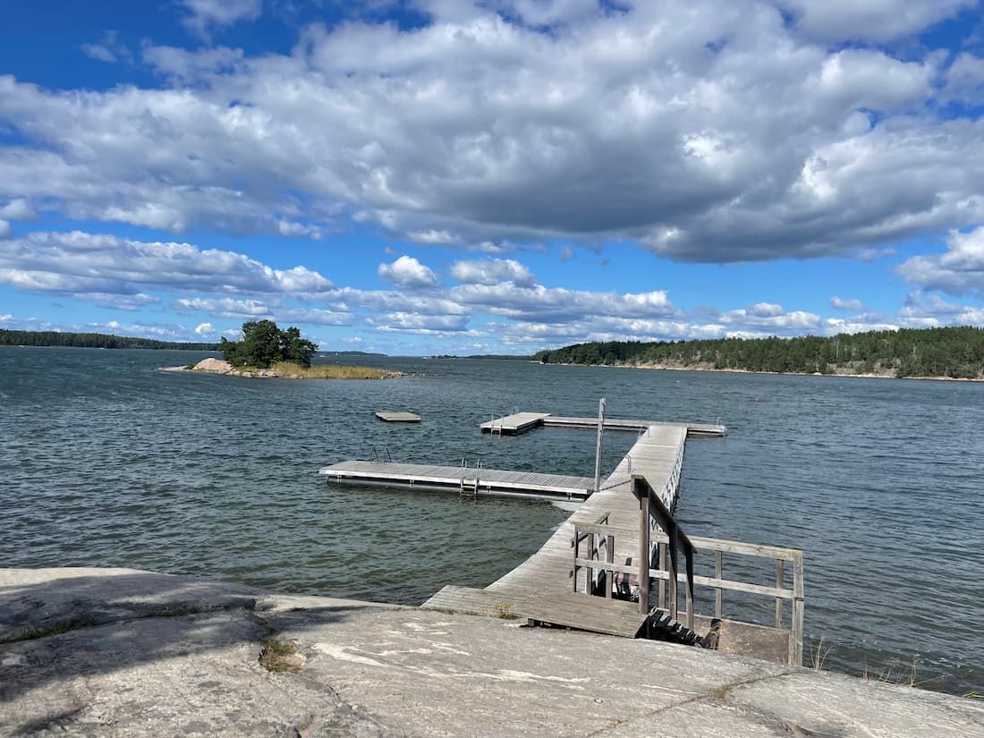 Polina holding up a bread mask.